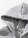 Mens Solid Color Half Zip Hooded Casual Set