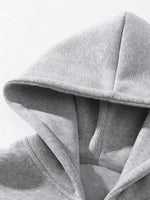 Mens Solid Color Half Zip Hooded Casual Set