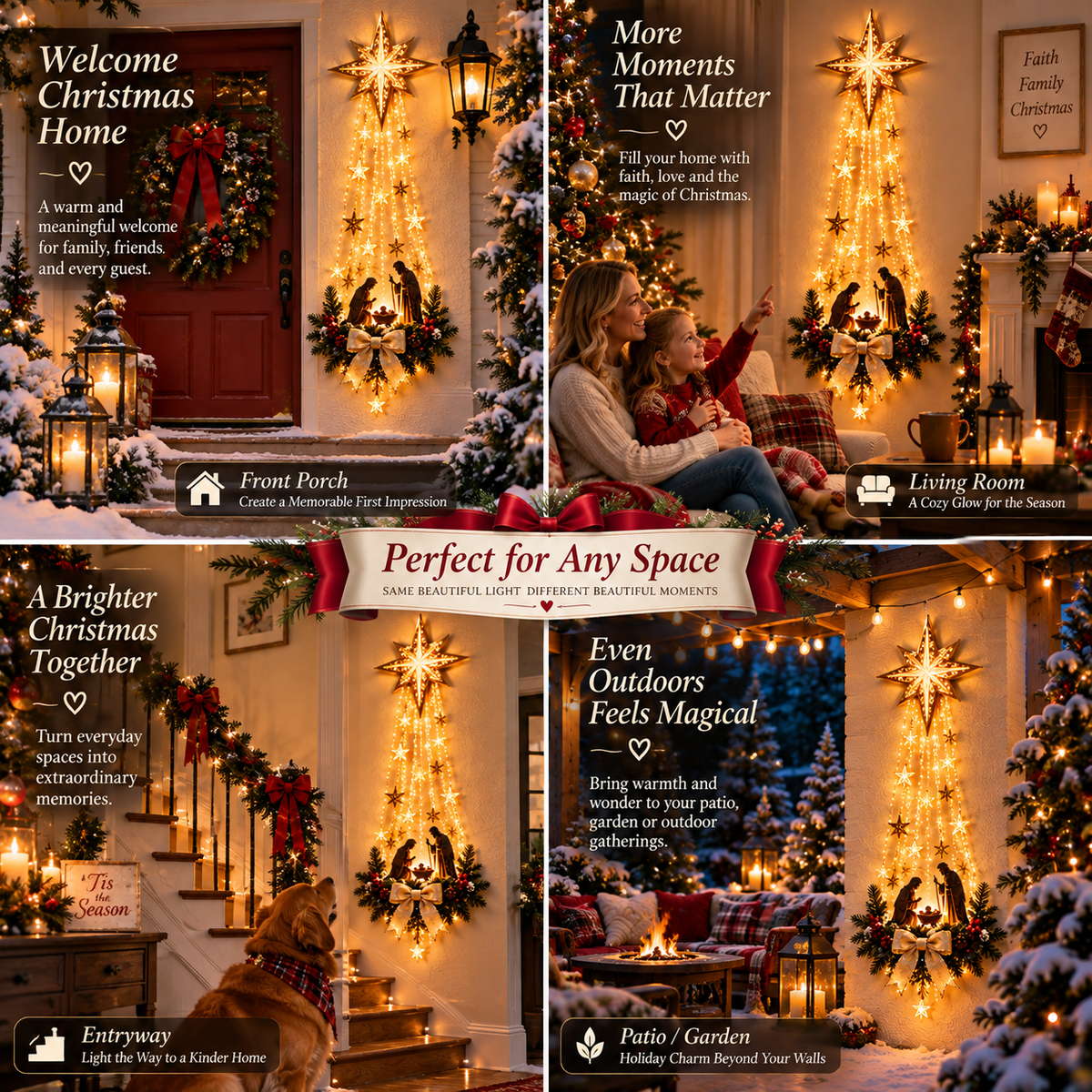 🔥Buy 2 Get 20% OFF🔥✝️ Bethlehem Star of Faith – Lighted Nativity Wall Decor✝️✝️