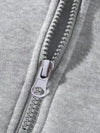 Mens Solid Color Half Zip Hooded Casual Set